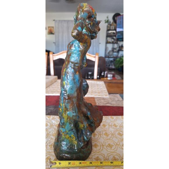 Stunning R.C. Spurlock Sculpture- Signed-2005- One Of A Kind! Woman w/ Feline - Picture 5 of 10
